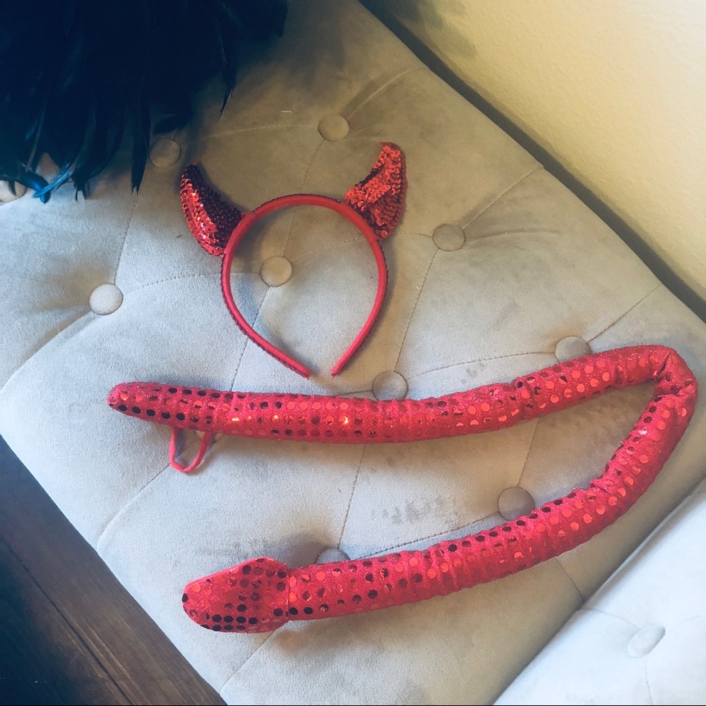 Sexy Devil Sequin Ears & Tail